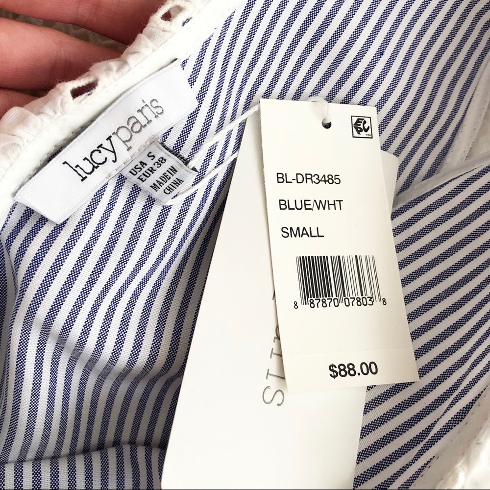 Lucy Paris | Striped Eyelet Trim Dress *NWT* - Picture 10 of 15